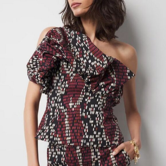 One-Shoulder Drama Sateen Bustier - Picture 1 of 2